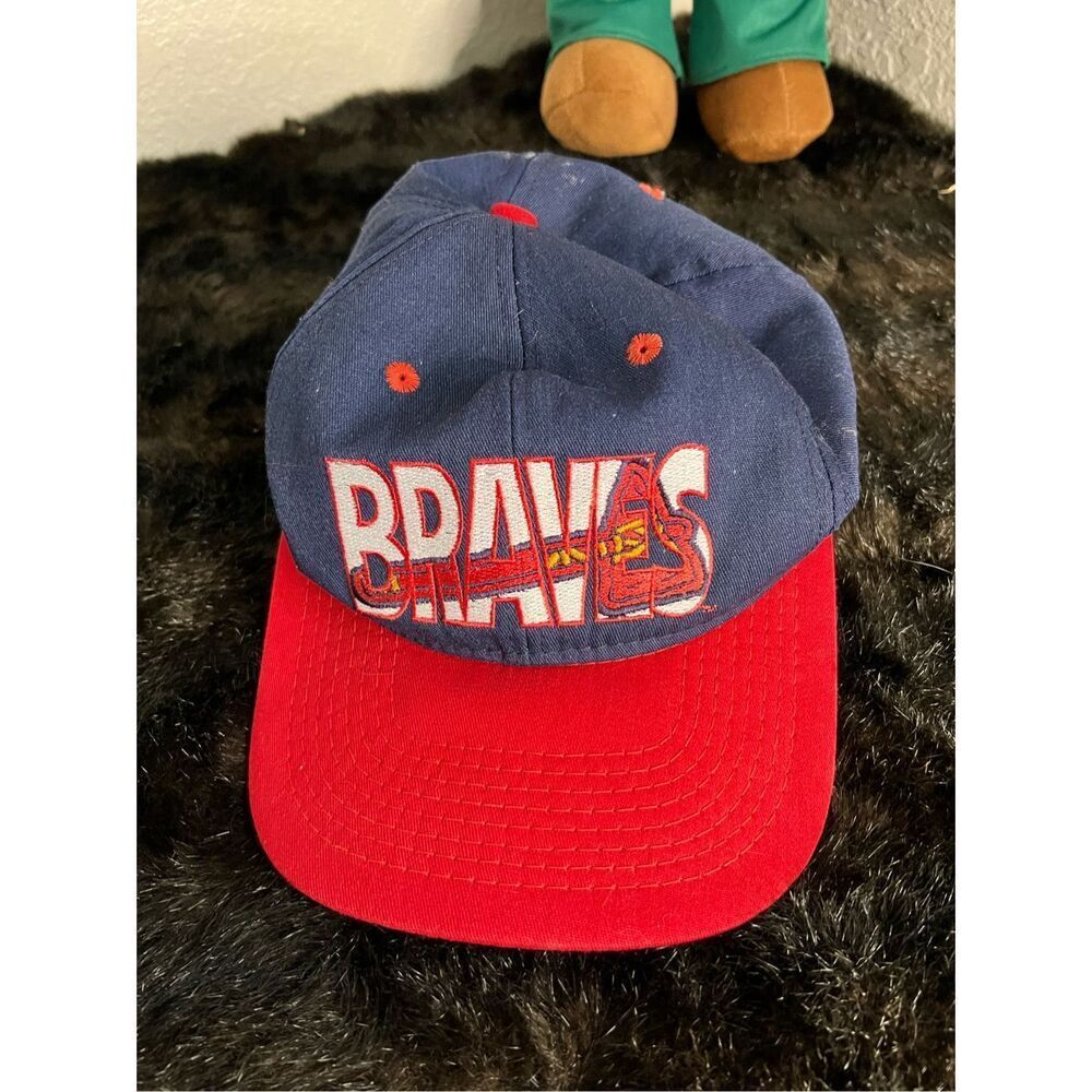 Atlanta Braves‎ 90s Vintage #1 Apparel New Era Snapback Cap Hat